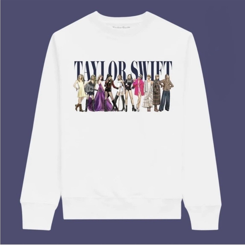 Taylor Swift Midnight Eras Crewneck Sweatshirt White Size Medium
